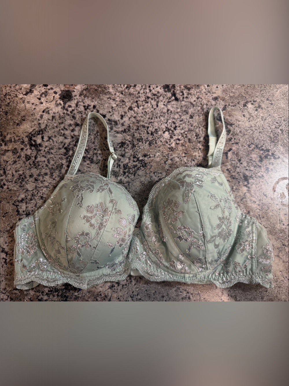 Victoria's Secret Sage Green Lace Underwire Bra